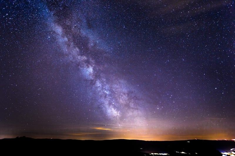 Milky Way over snowy mountains